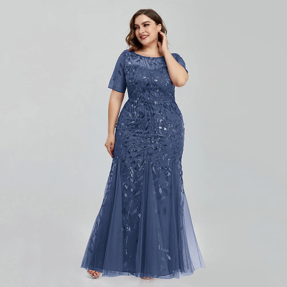 Women Plus Size Sequin Gowns