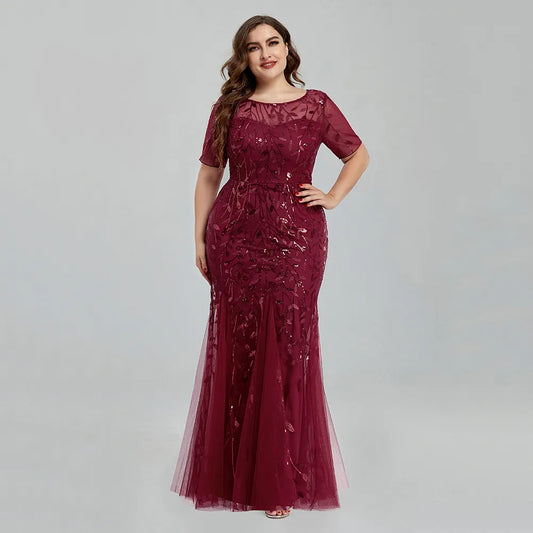 Women Plus Size Sequin Gowns