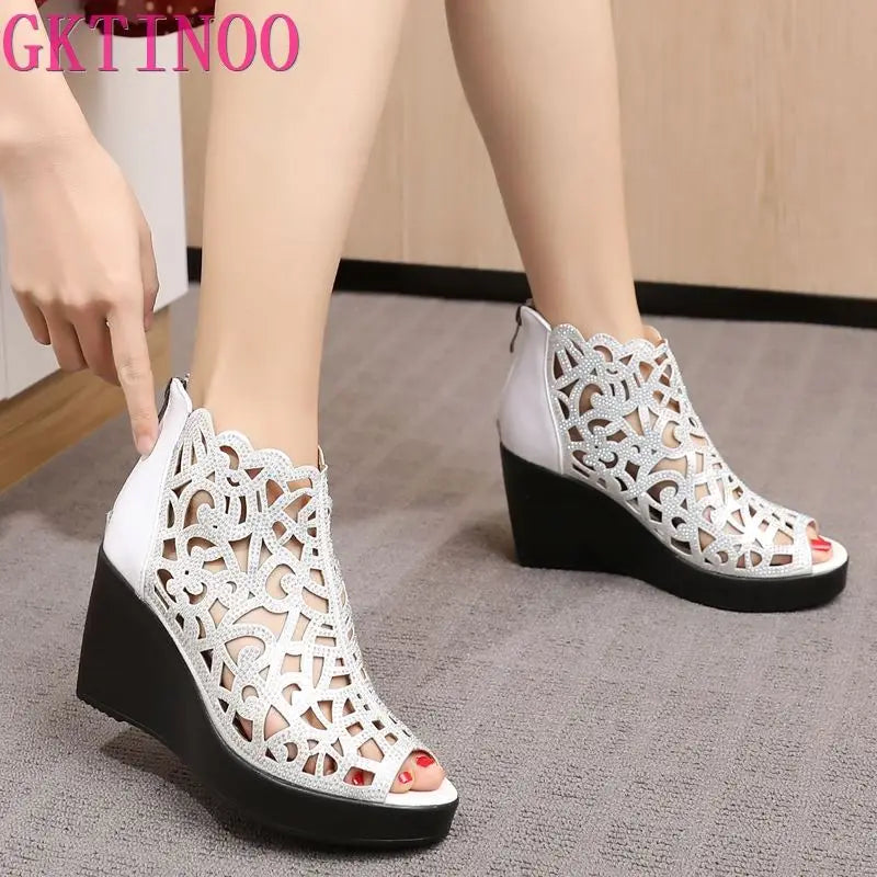 Women's Heeled Wedge Sandals