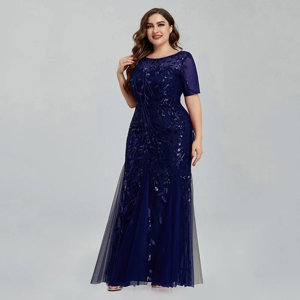 Women Plus Size Sequin Gowns