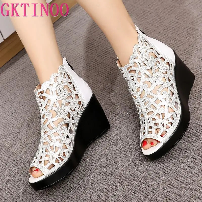 Women's Heeled Wedge Sandals