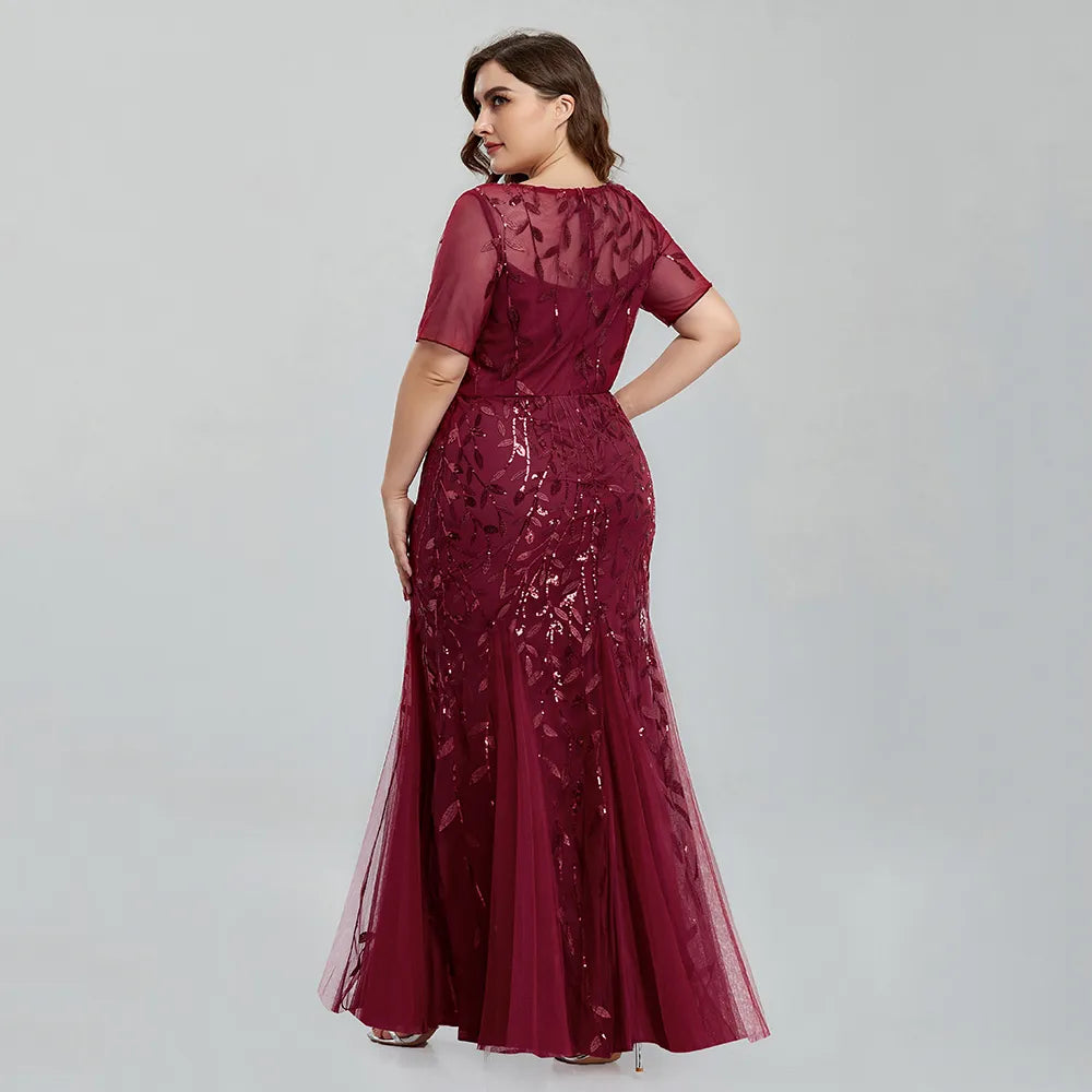 Women Plus Size Sequin Gowns