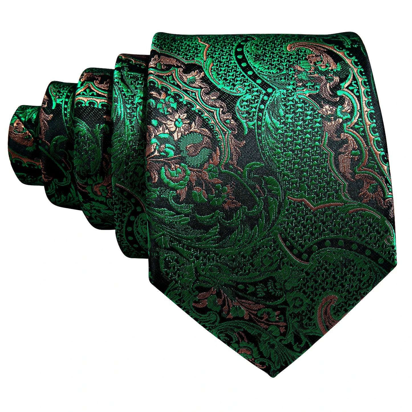 Men's Green Paisley Floral Neck Tie