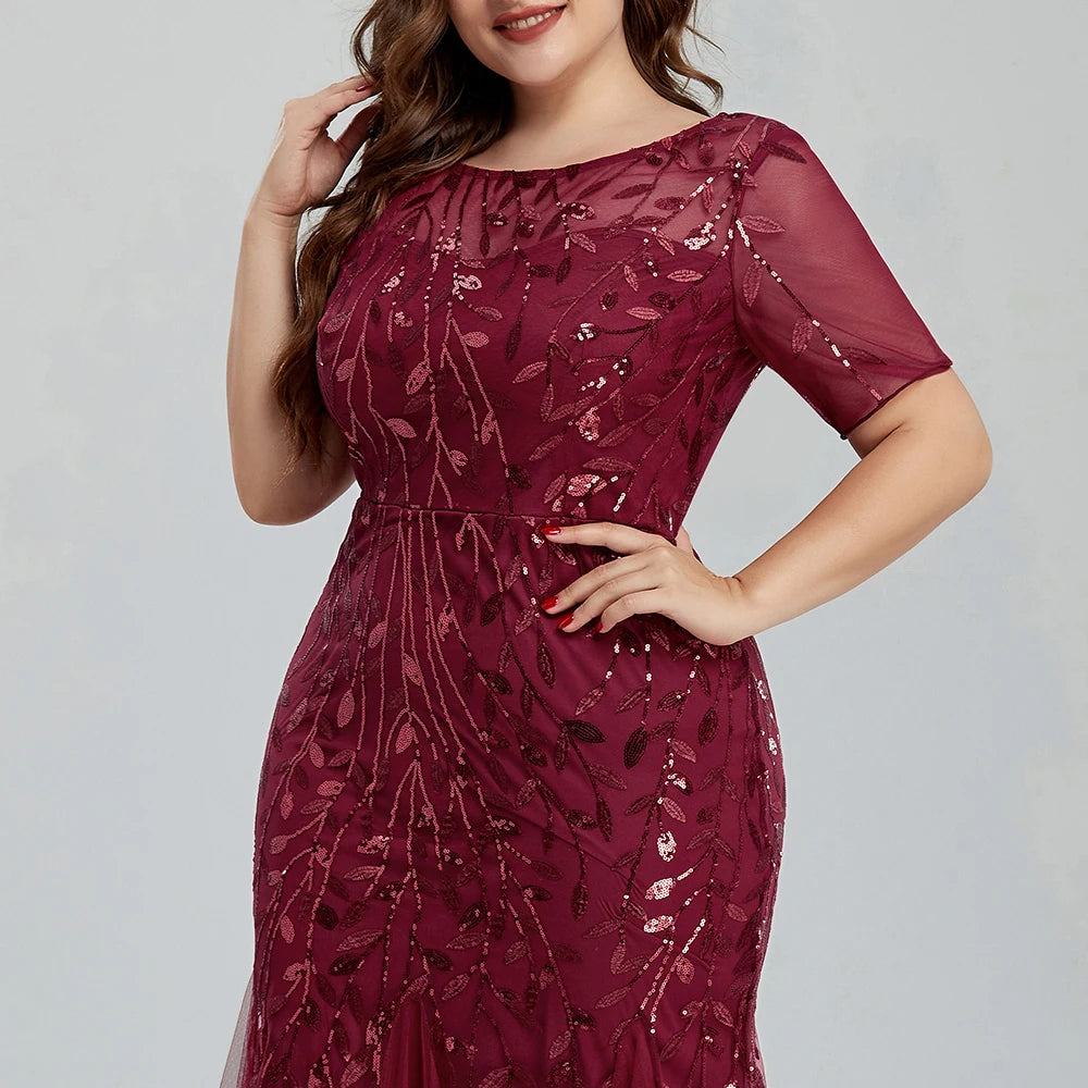 Women Plus Size Sequin Gowns