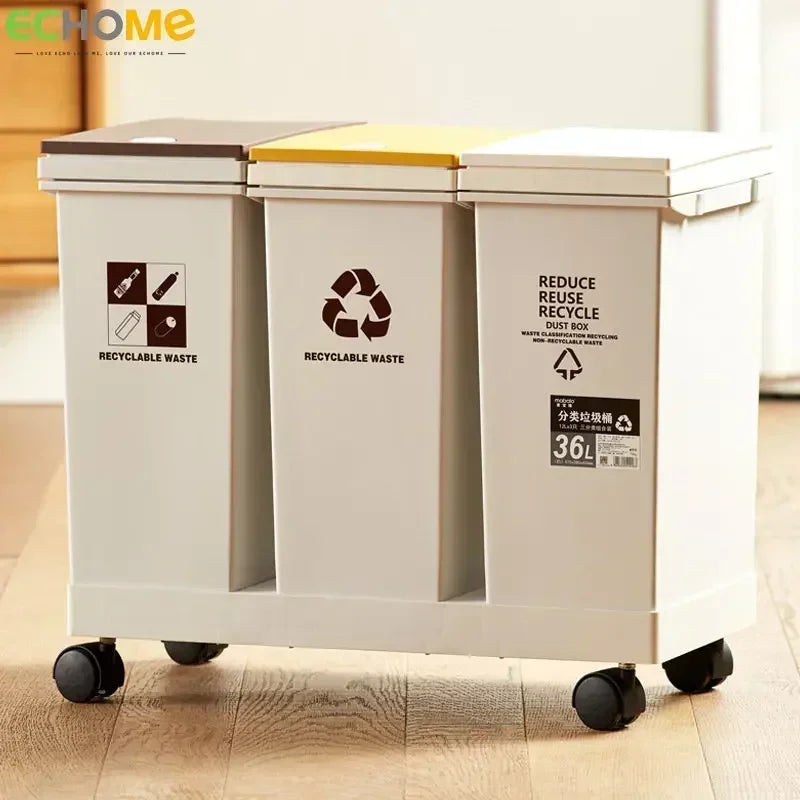 Trash Sorting Recycling Wastebasket