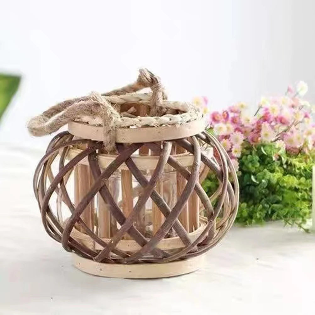 Wicker Lantern Candle Holders