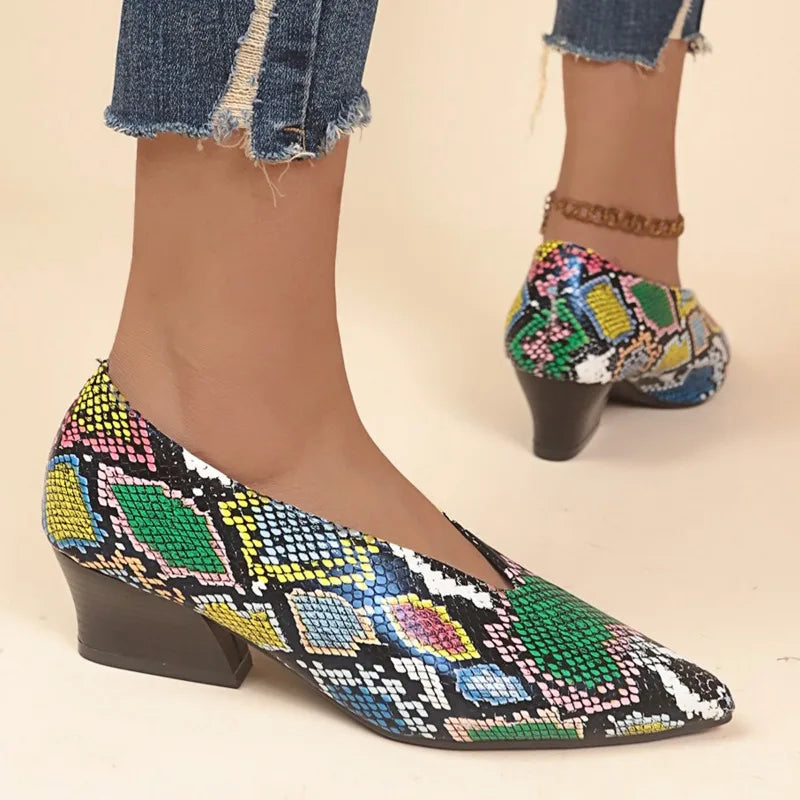 Women's Snake Print Loafers