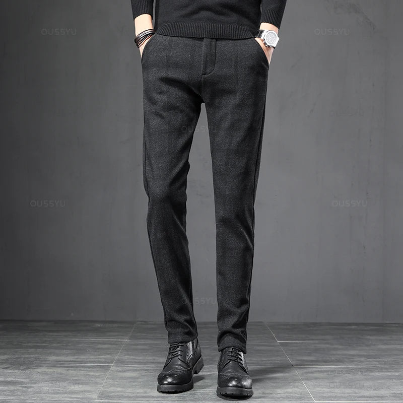 Men's Plaid Slim Fit Trousers