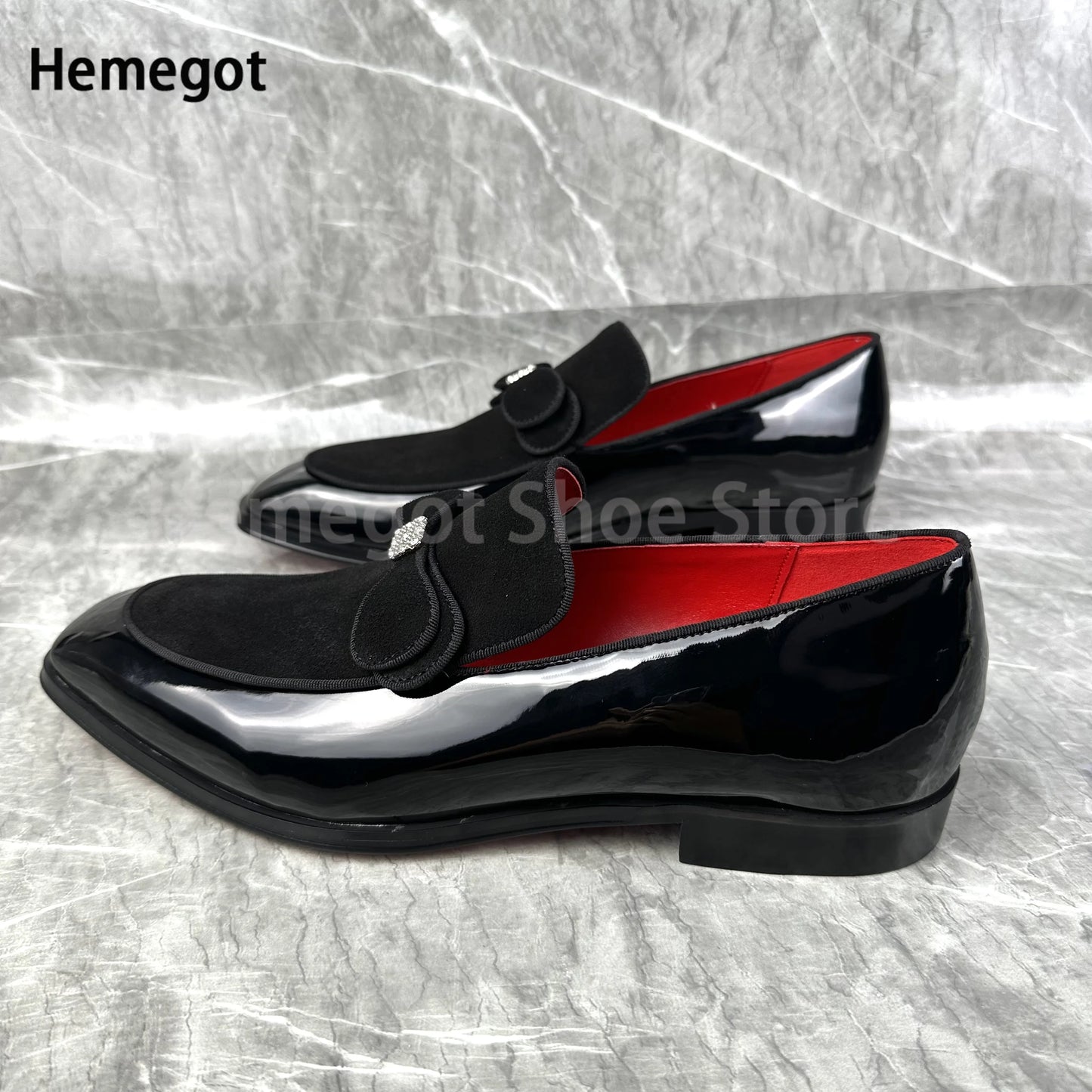 Bowknot Patent Leather Men Dress Shoes