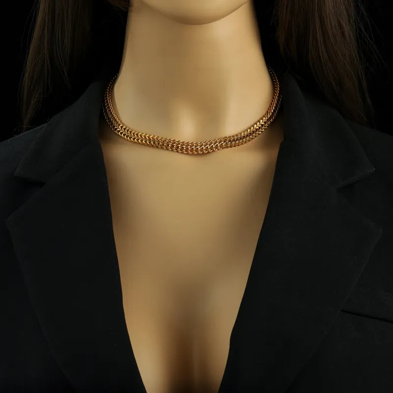 Thick Chain Choker Necklace Bracelet for Women