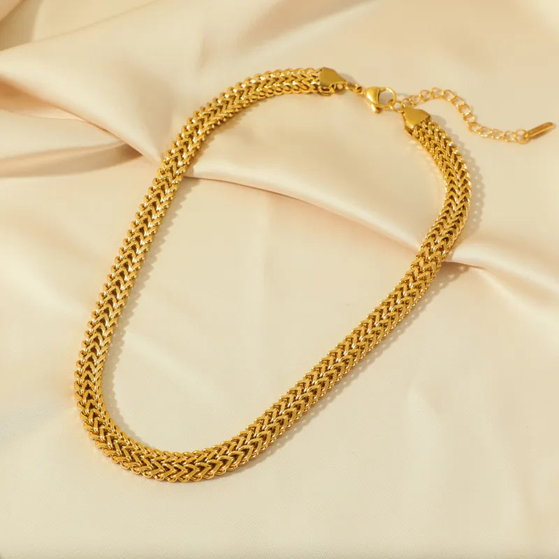 Thick Chain Choker Necklace Bracelet for Women