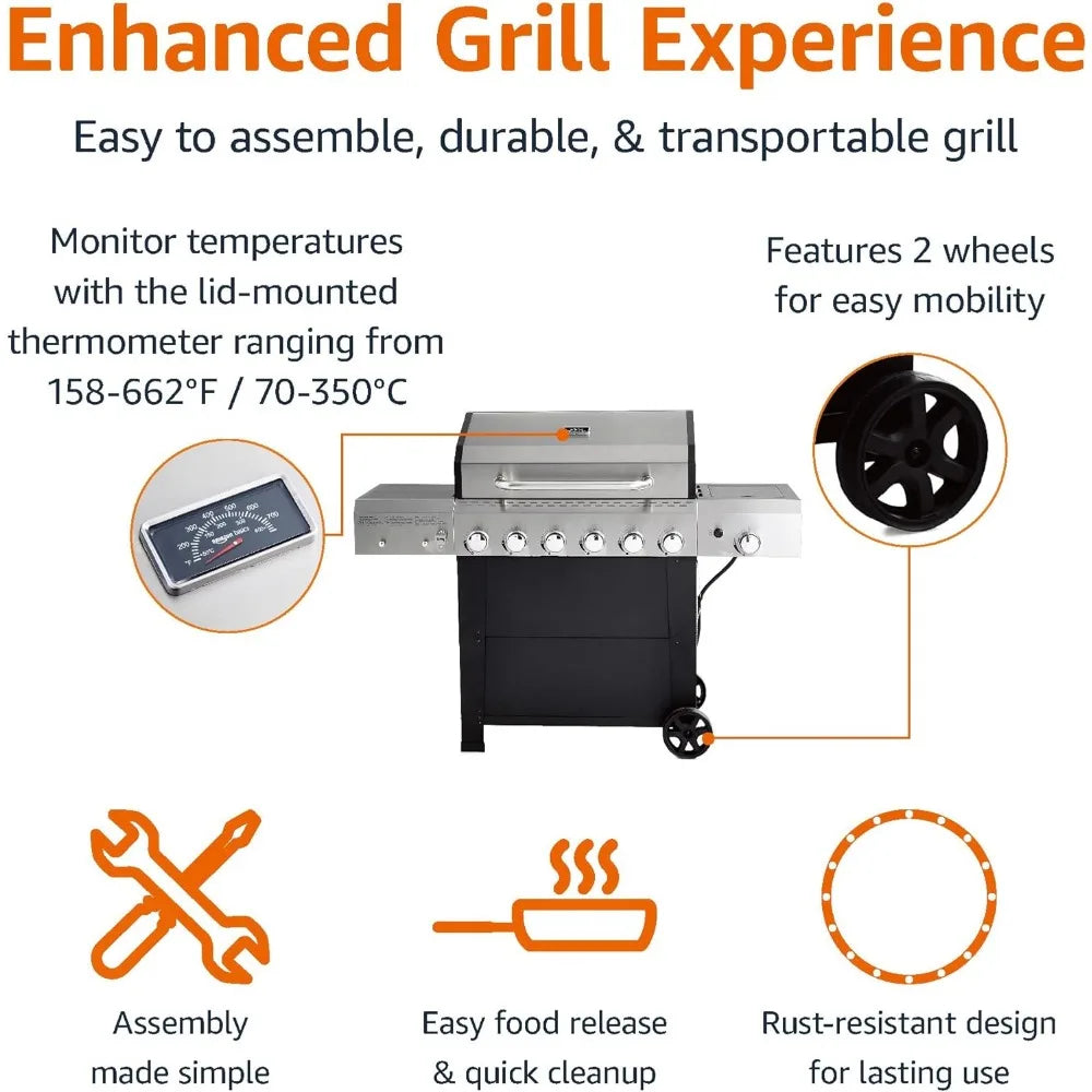 Freestanding Gas Grill with Side Burner