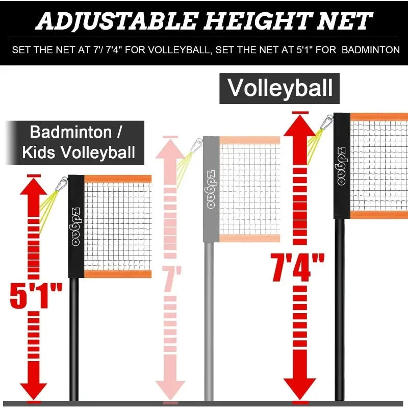 4-Way Volleyball and Badminton Combo Net