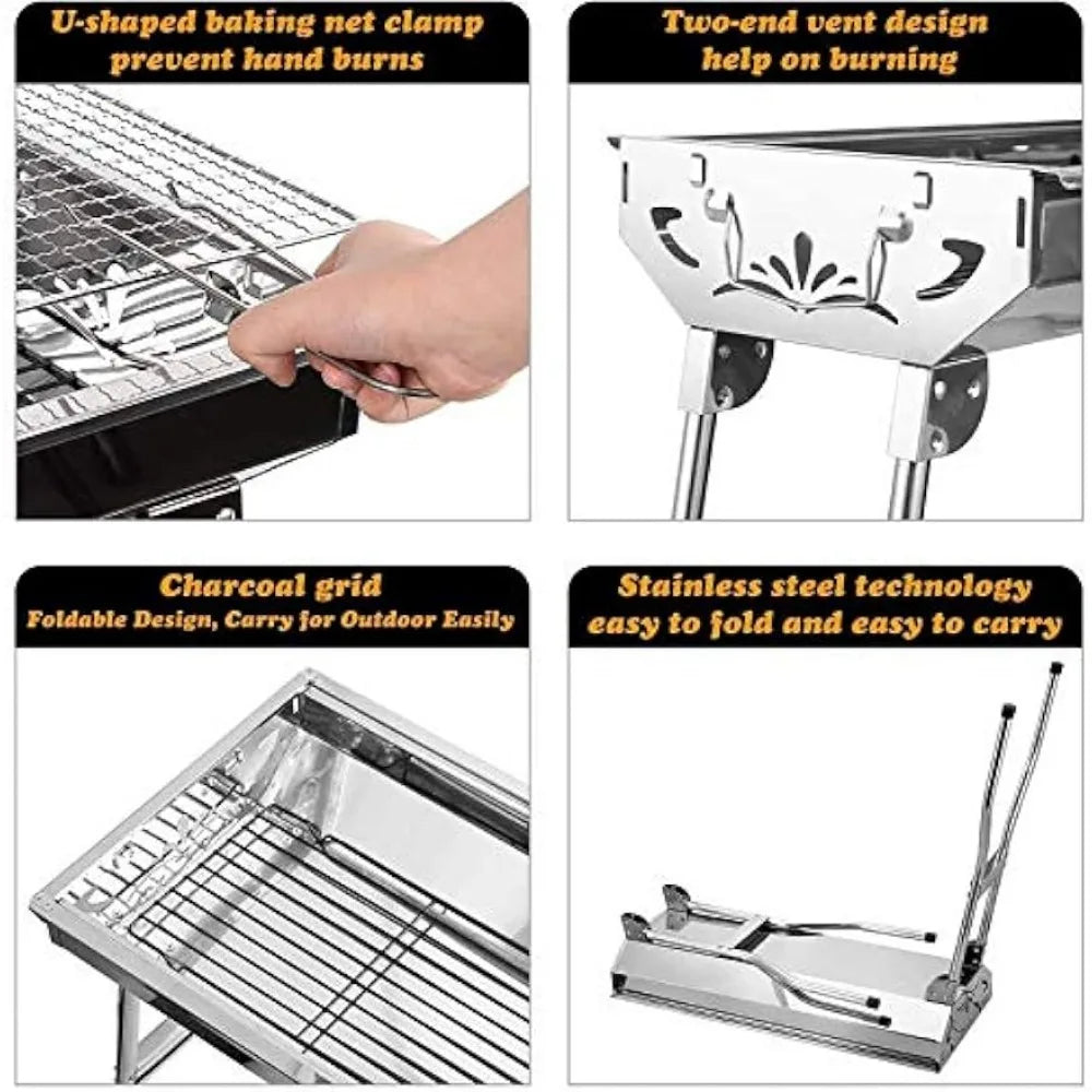 Stainless Steel Folding Portable BBQ