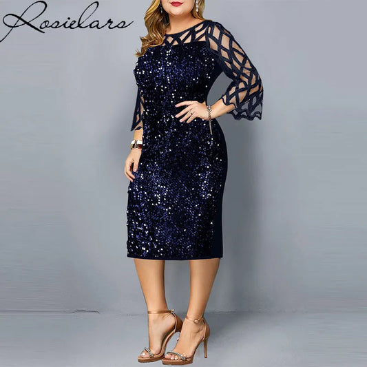 Women's Elegant Sequin Plus Size Party Dresses