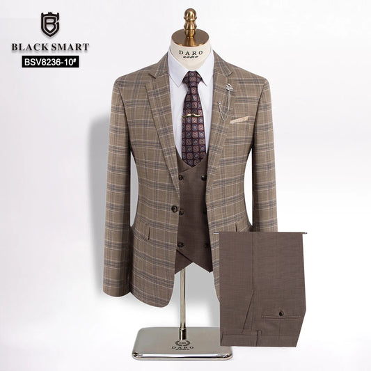 Men's 3 pcs Plaid Suit