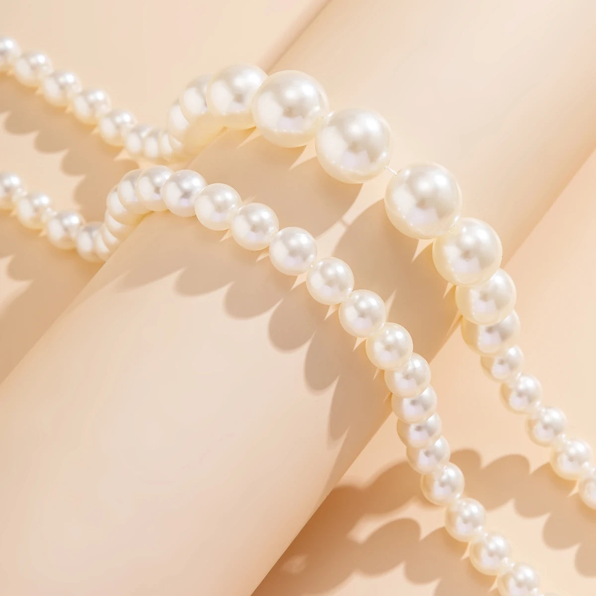 2pcs/set Imitation Pearl Beaded Choker Necklaces