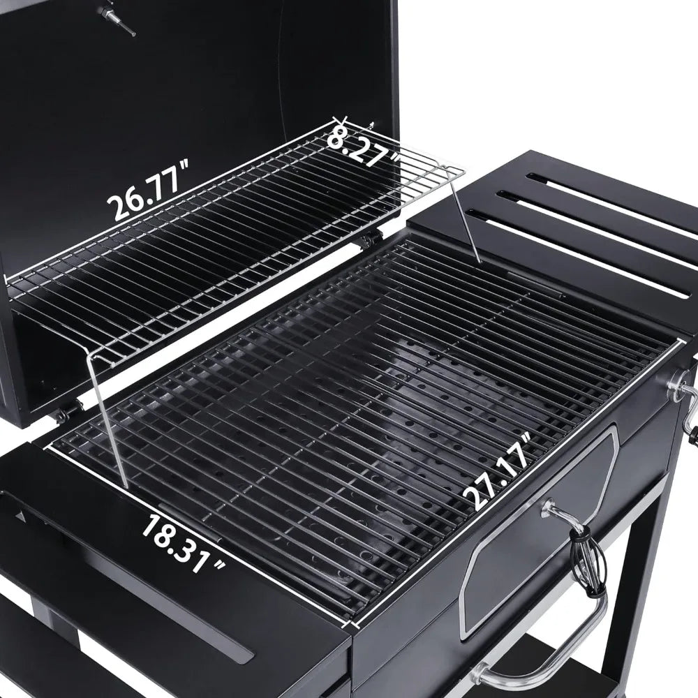 30-Inch Charcoal Grill, Deluxe BBQ Smoker