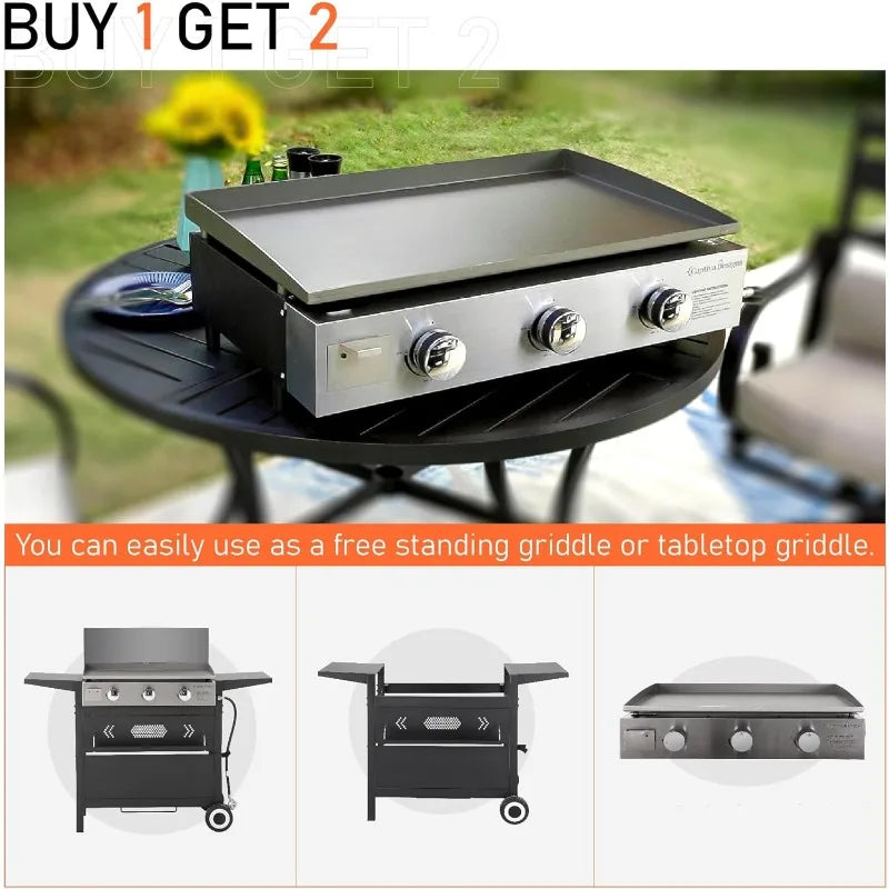 Flat Top Gas Griddle Grill with lid