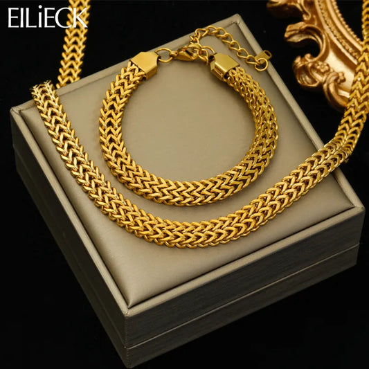 Thick Chain Choker Necklace Bracelet for Women