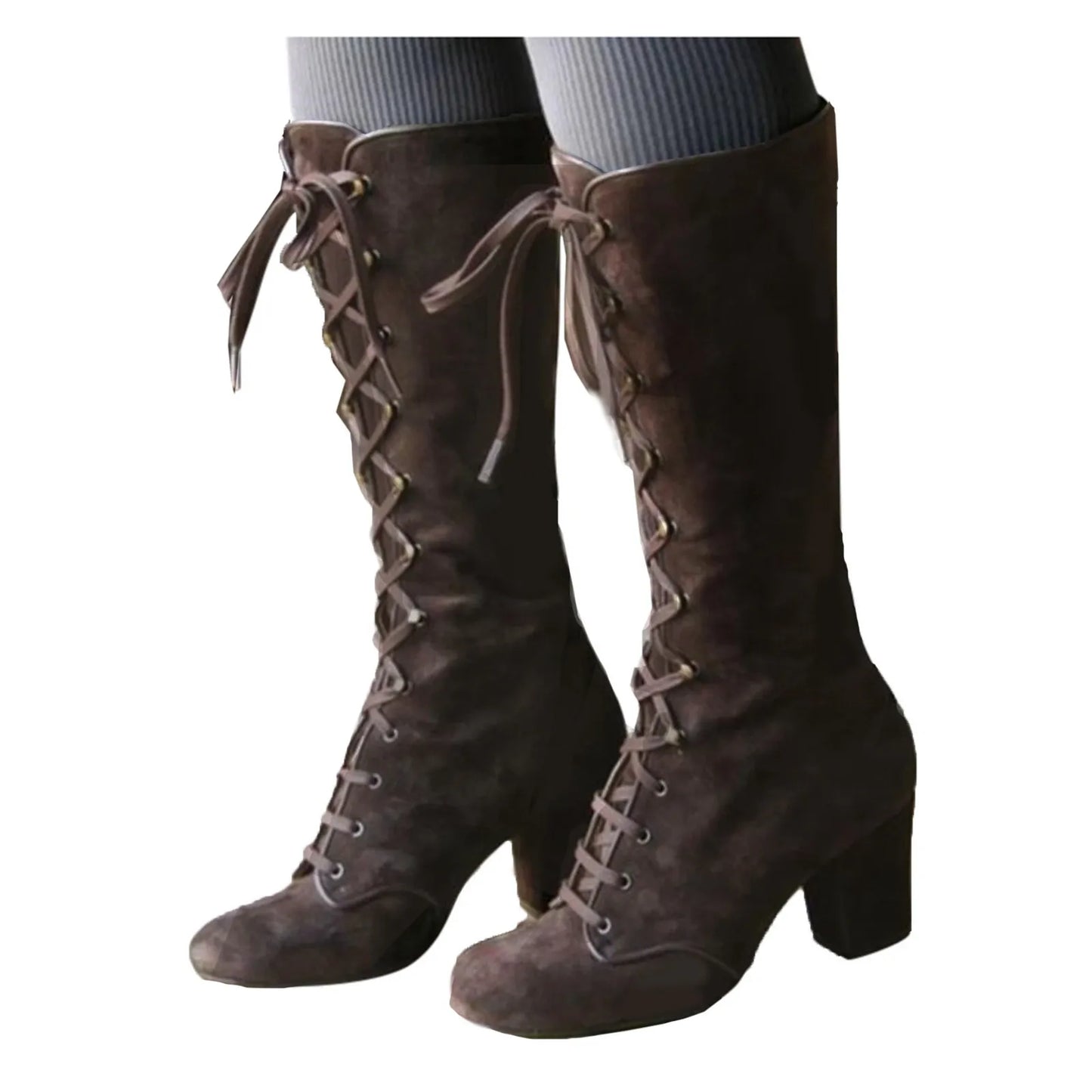 Women's Round Cowboy High Heel Booties