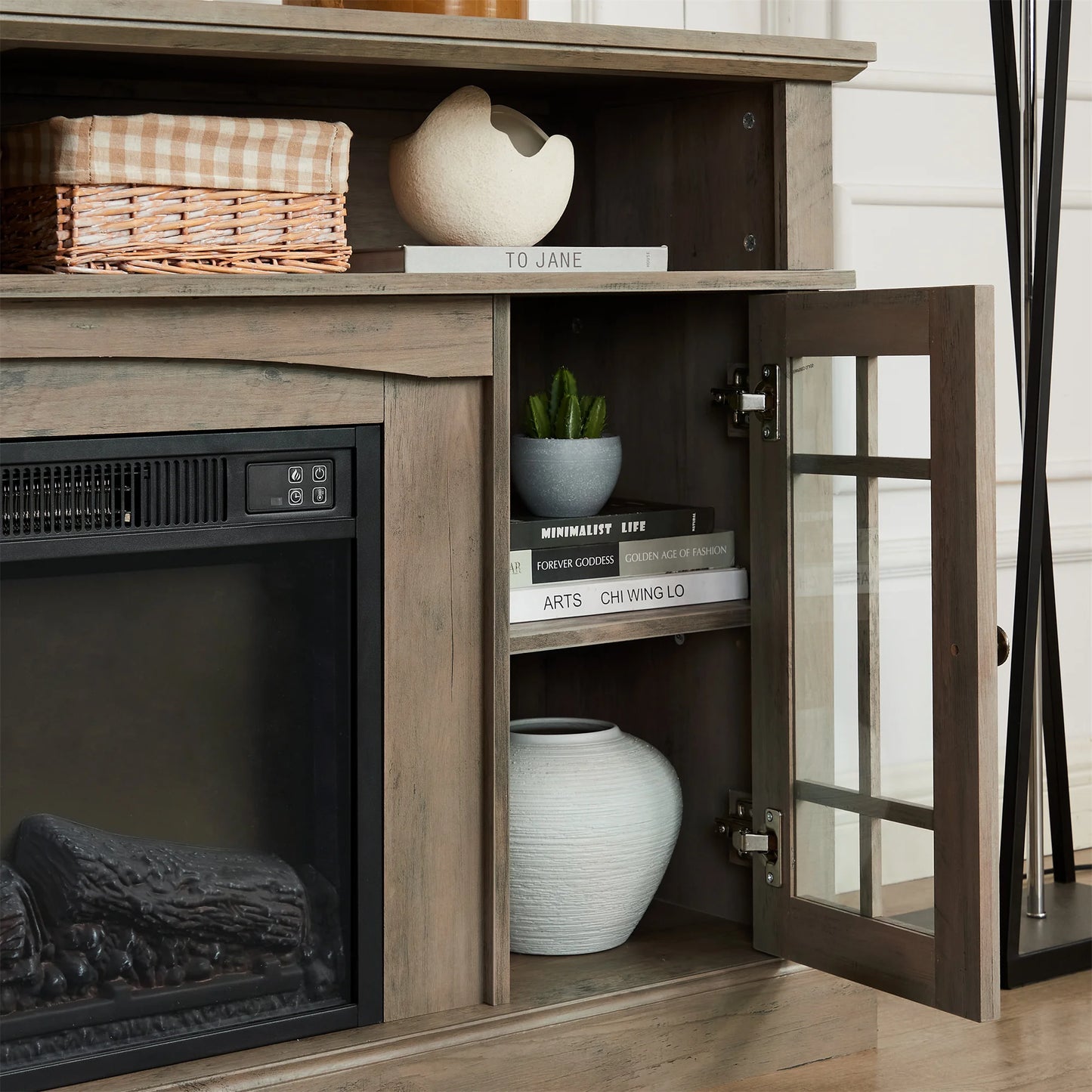 Media TV Stand with 23" Fireplace