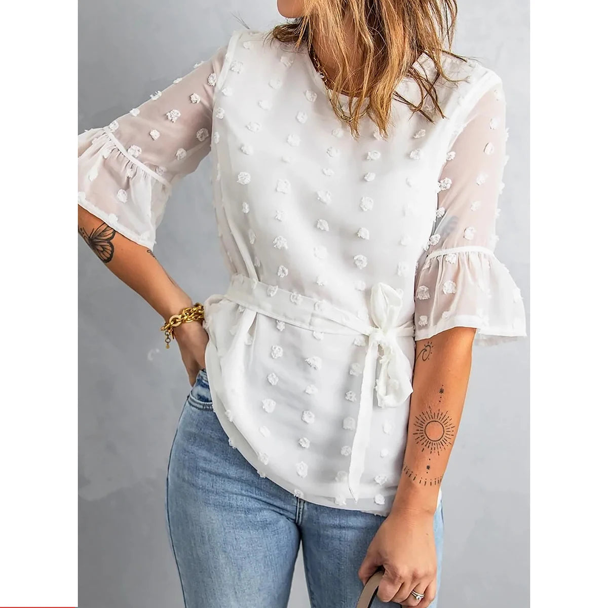 Plus Size Casual Half Sleeve Blouse