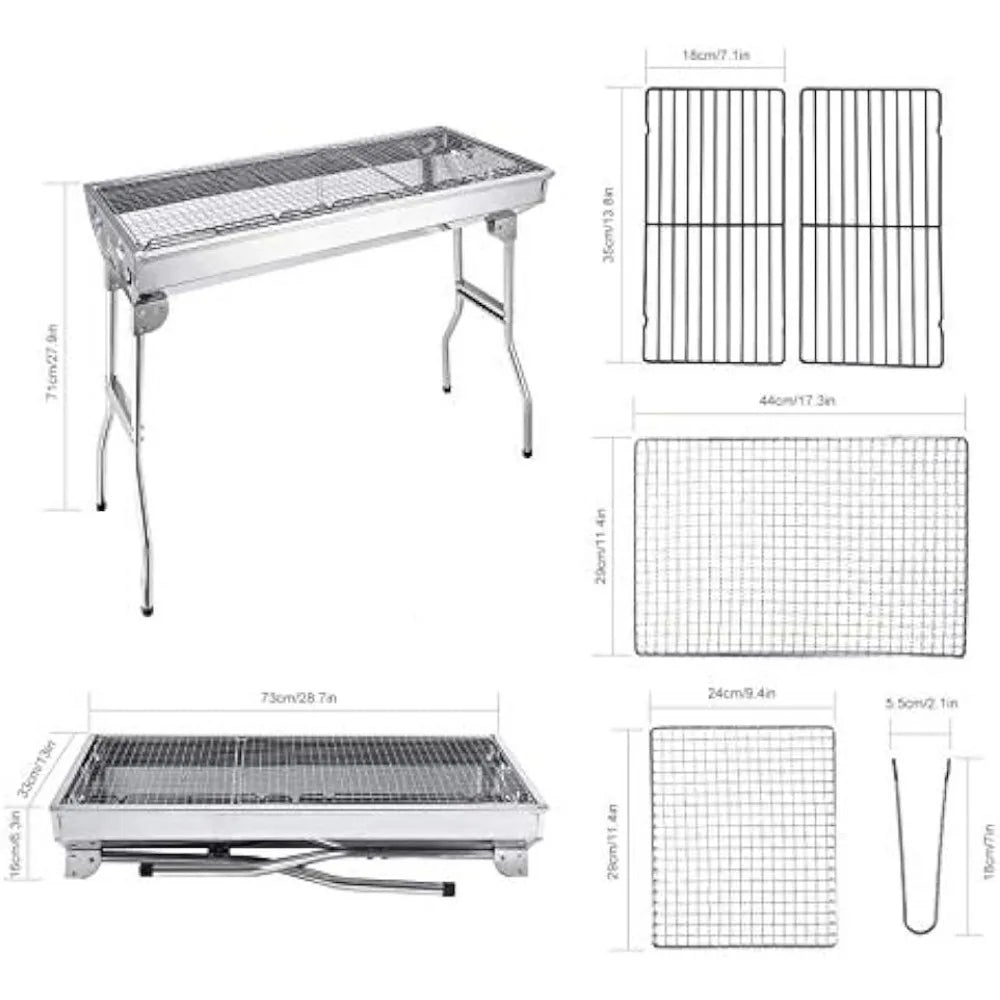 Stainless Steel Folding Portable BBQ