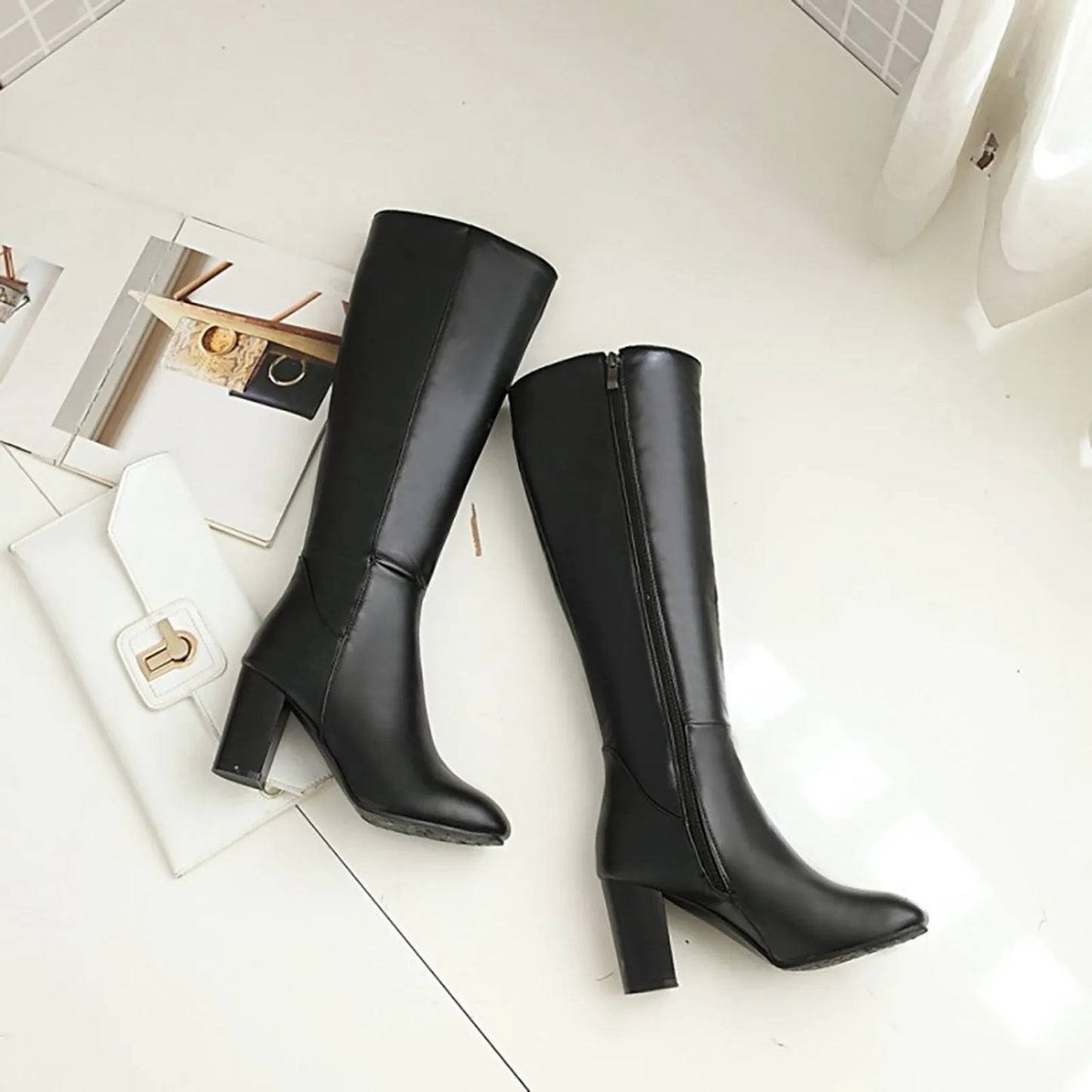 ladies Leather knee length Boots