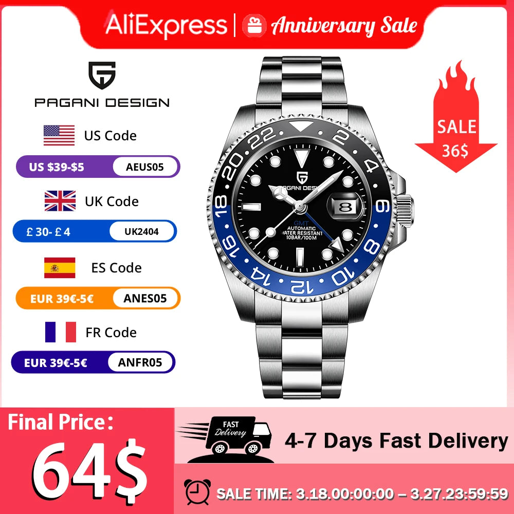 Men's Mechanical Stainless Steel Watches