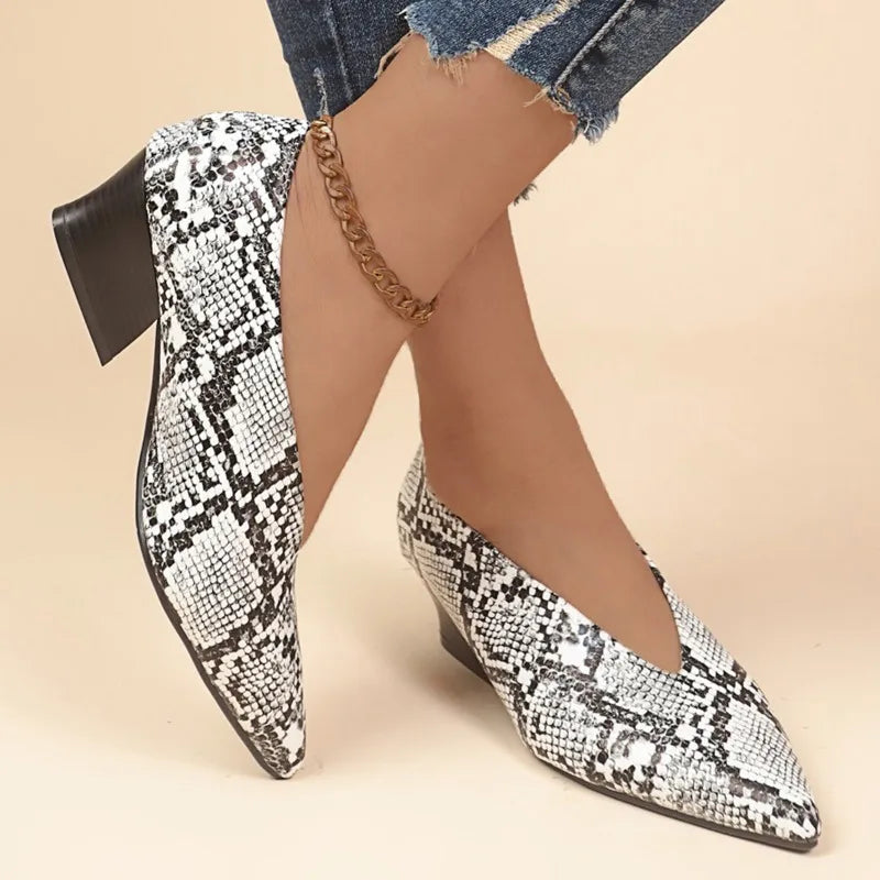 Women's Snake Print Loafers