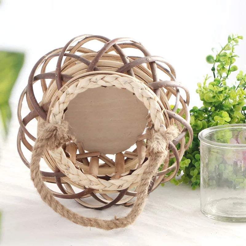 Wicker Lantern Candle Holders