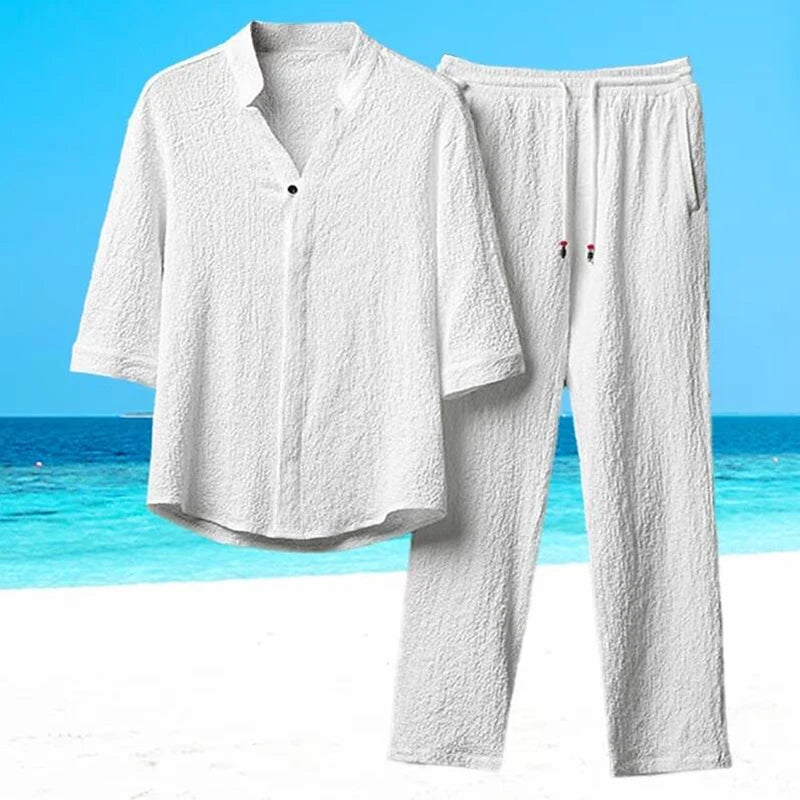 Men's Linen Two Piece Set