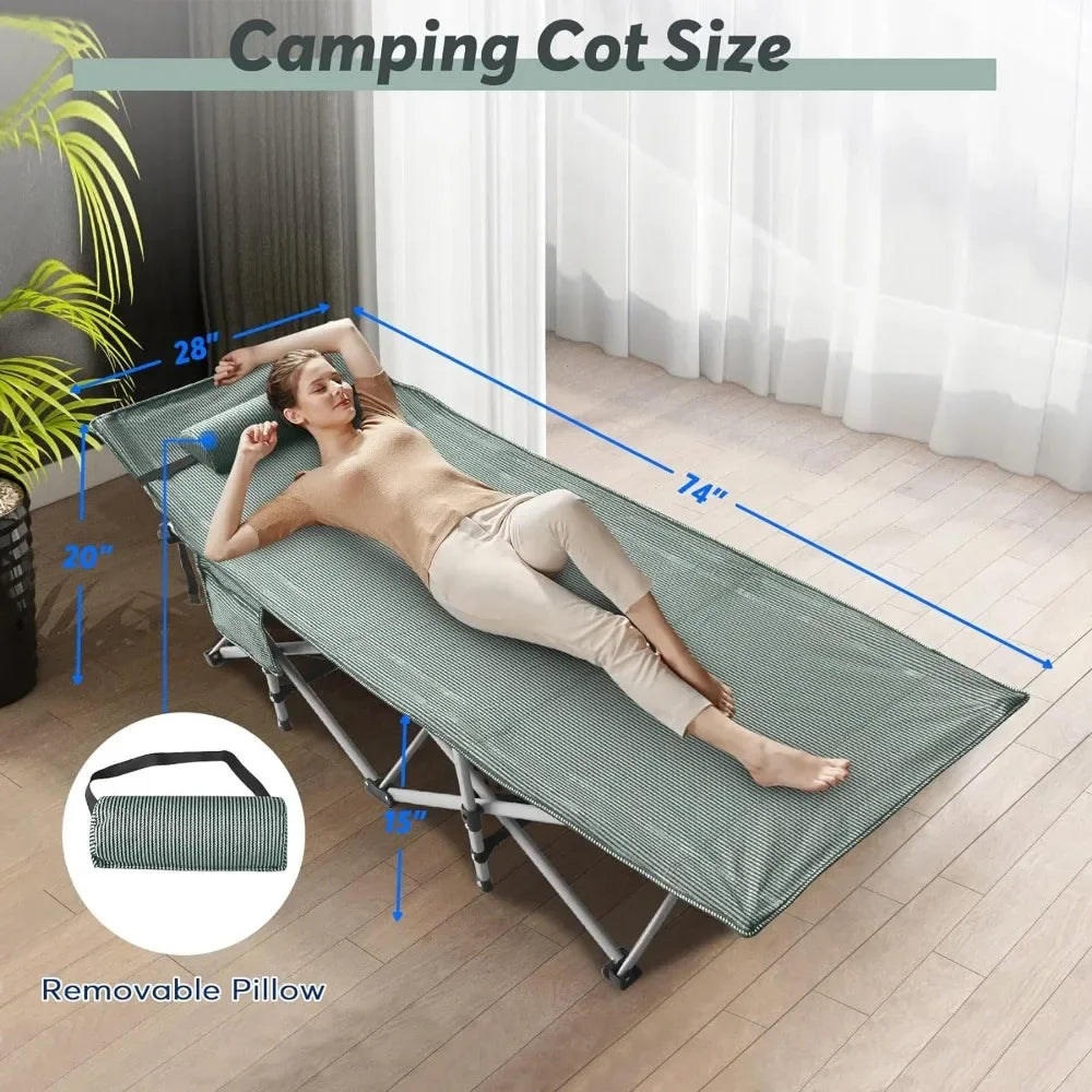 Folding Camping Cot with Mattress