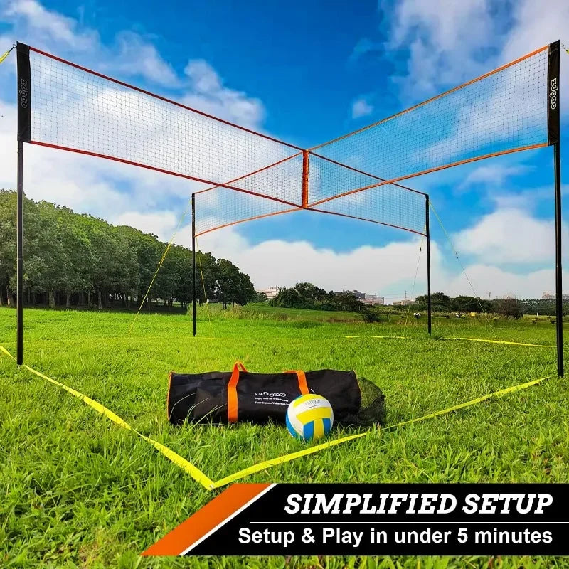 4-Way Volleyball and Badminton Combo Net