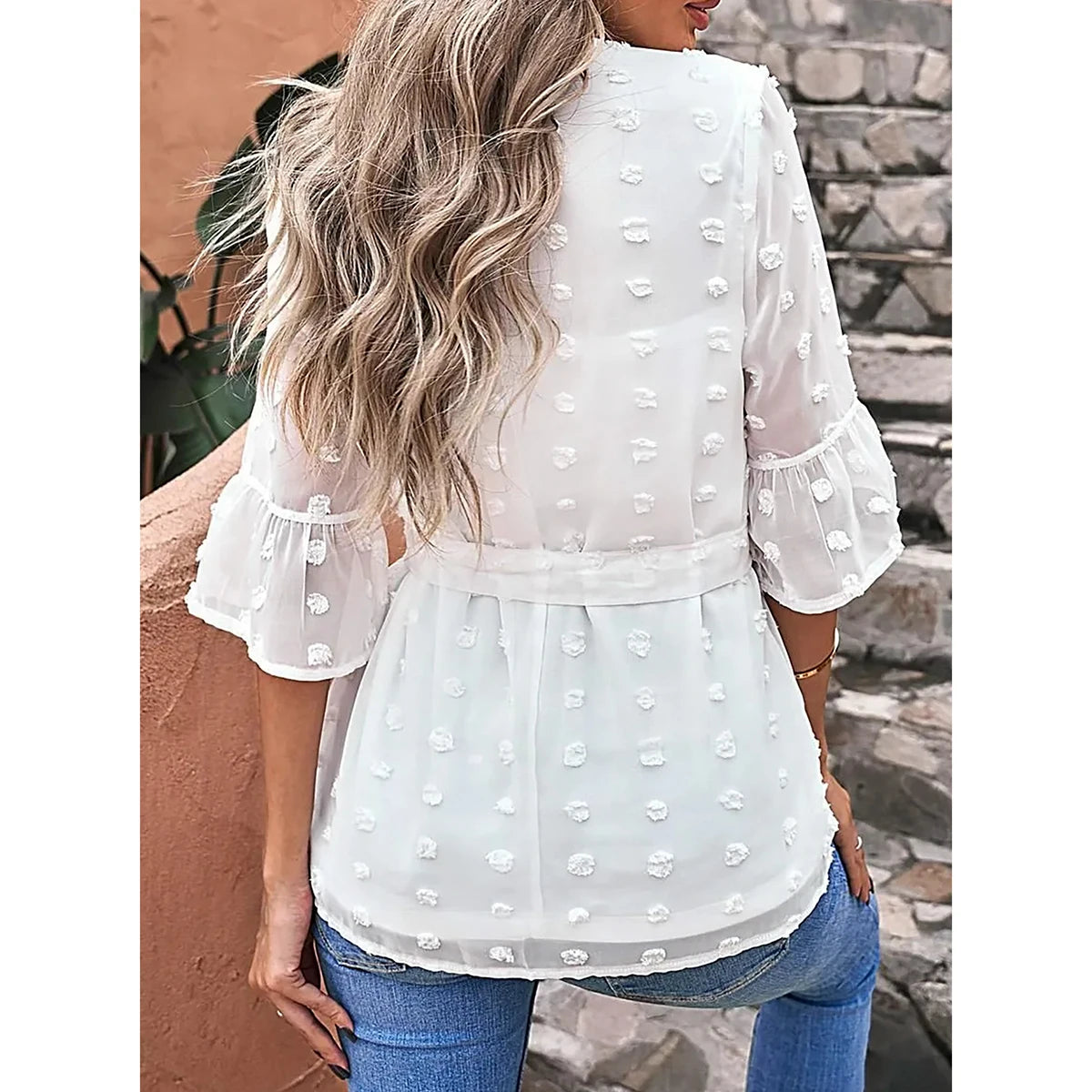 Plus Size Casual Half Sleeve Blouse