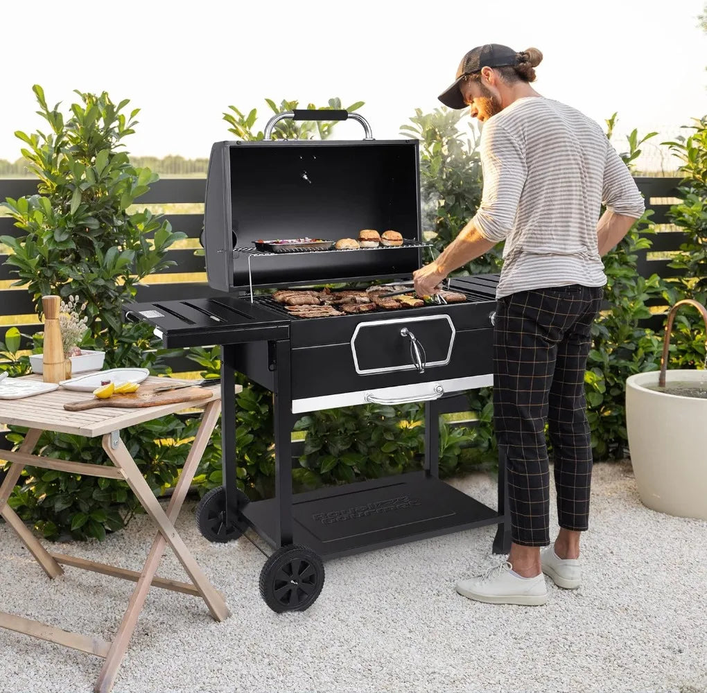 30-Inch Charcoal Grill, Deluxe BBQ Smoker