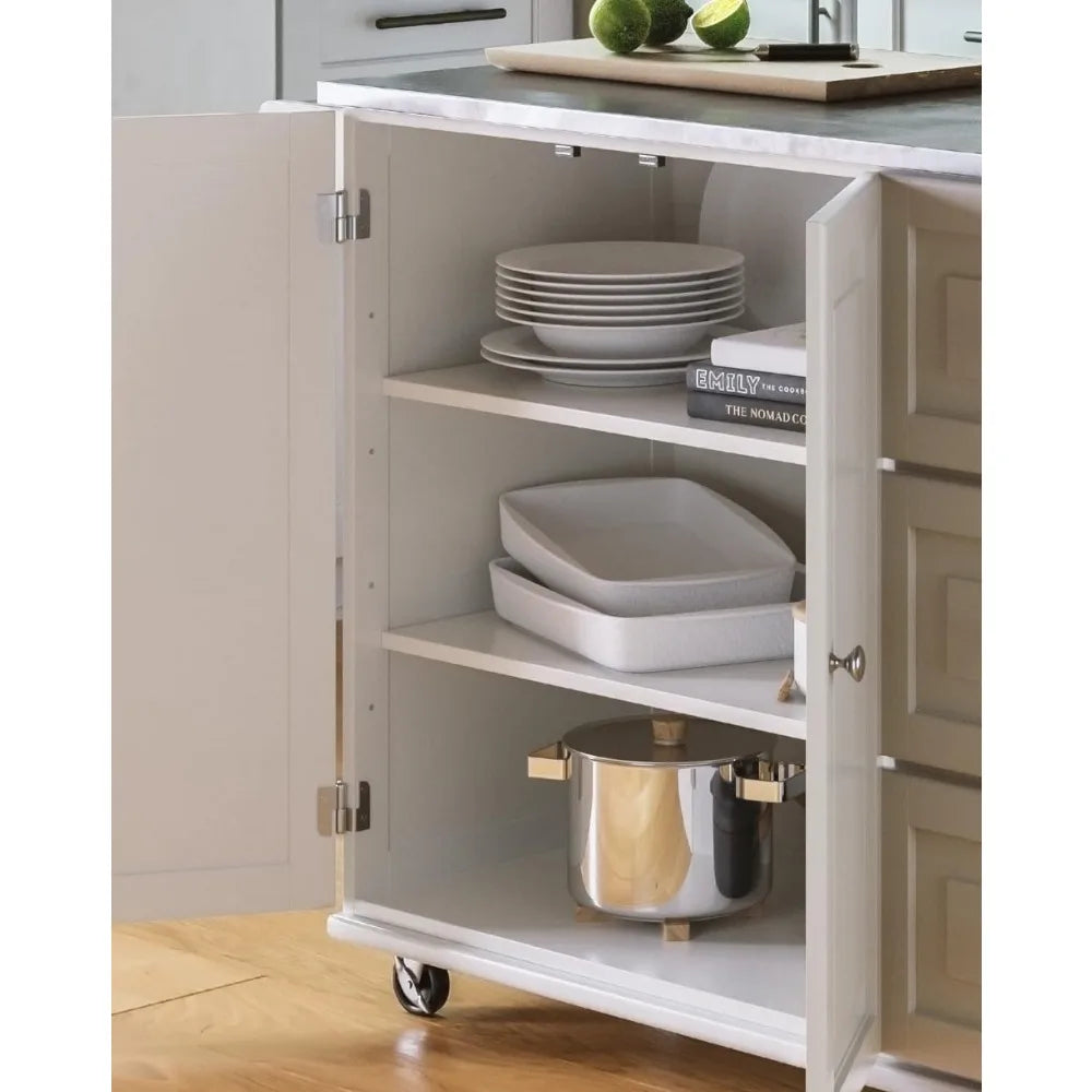 Kitchen Cart with Stainless Steel Top