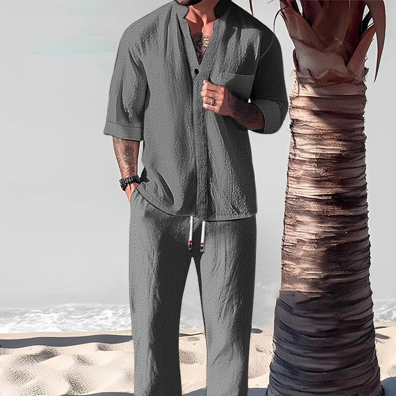 Men's Linen Two Piece Set