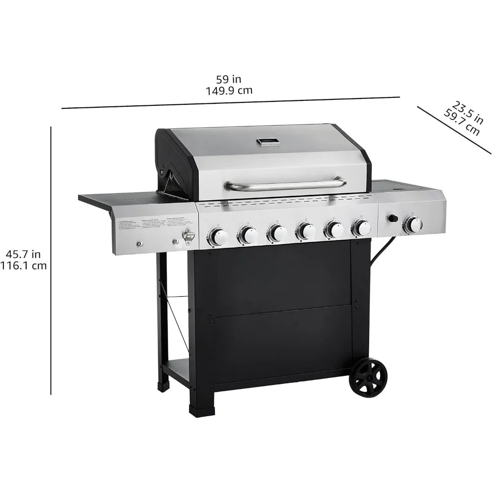 Freestanding Gas Grill with Side Burner