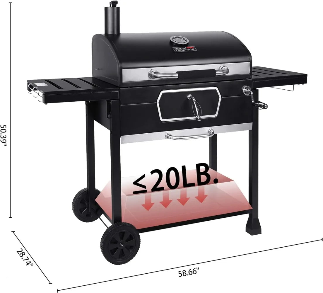 30-Inch Charcoal Grill, Deluxe BBQ Smoker