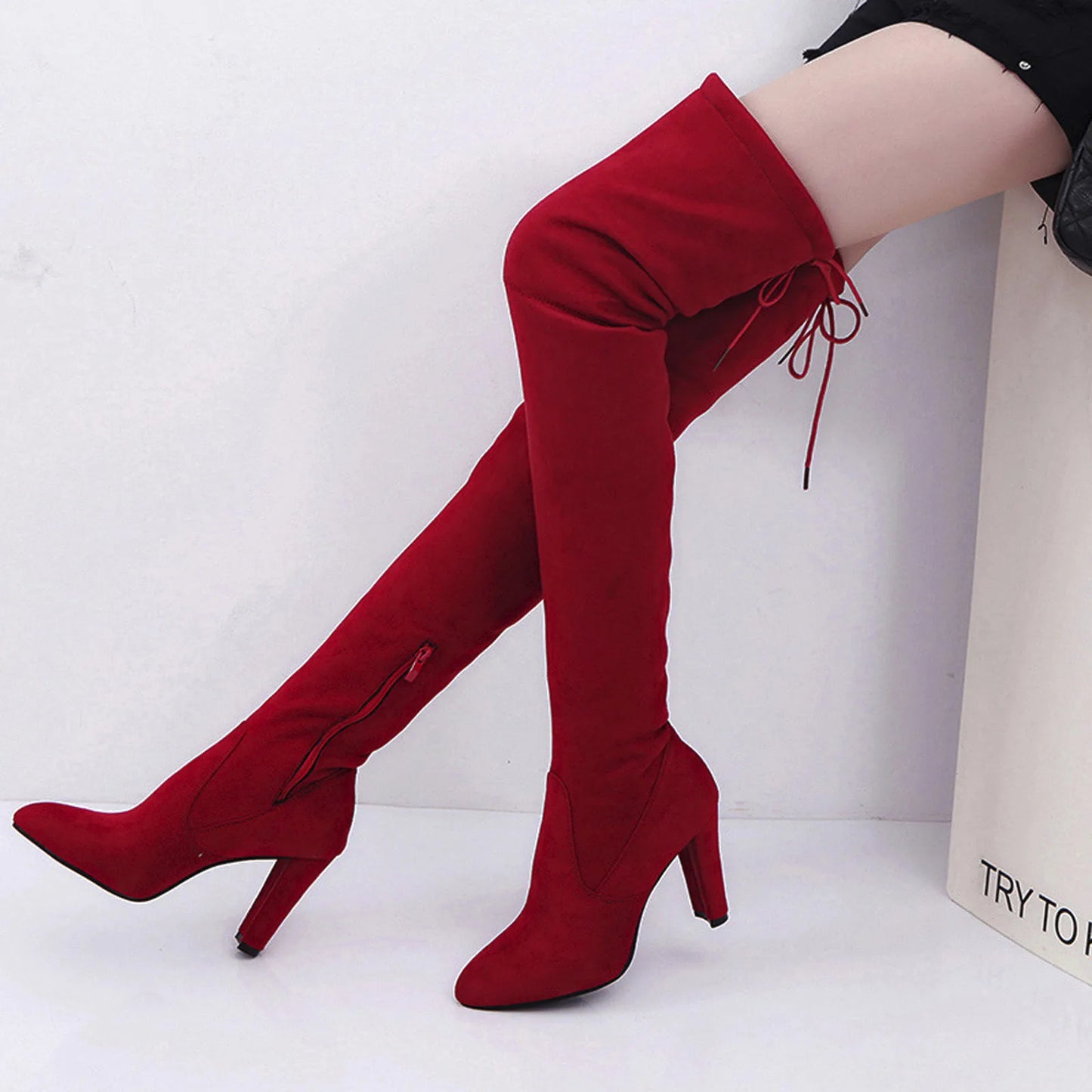 Women's Lace Up Over The Knee Boots