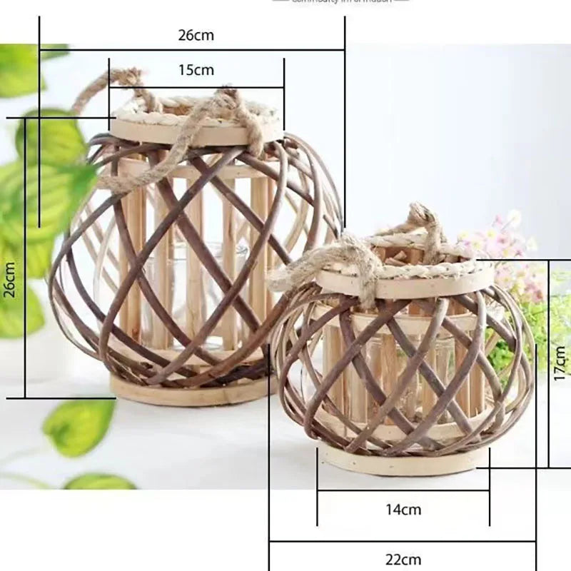 Wicker Lantern Candle Holders