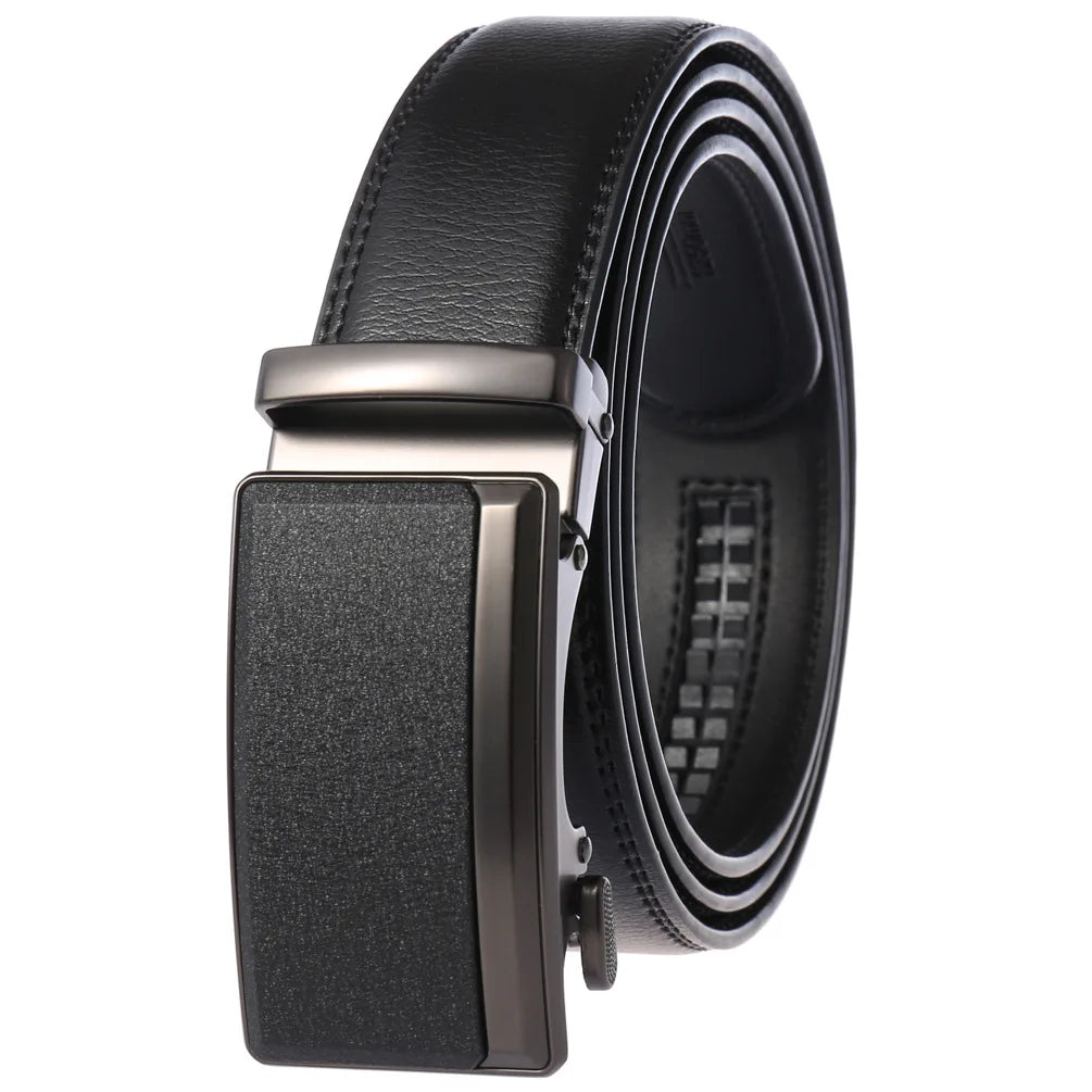 Men's Leather Belts Fashion Automatic Buckle Cowskin Male Belts Luxury Designer Black Brown 3.5cm