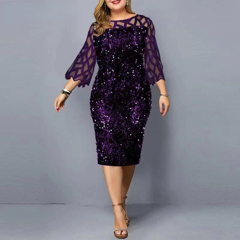 Women's Elegant Sequin Plus Size Party Dresses