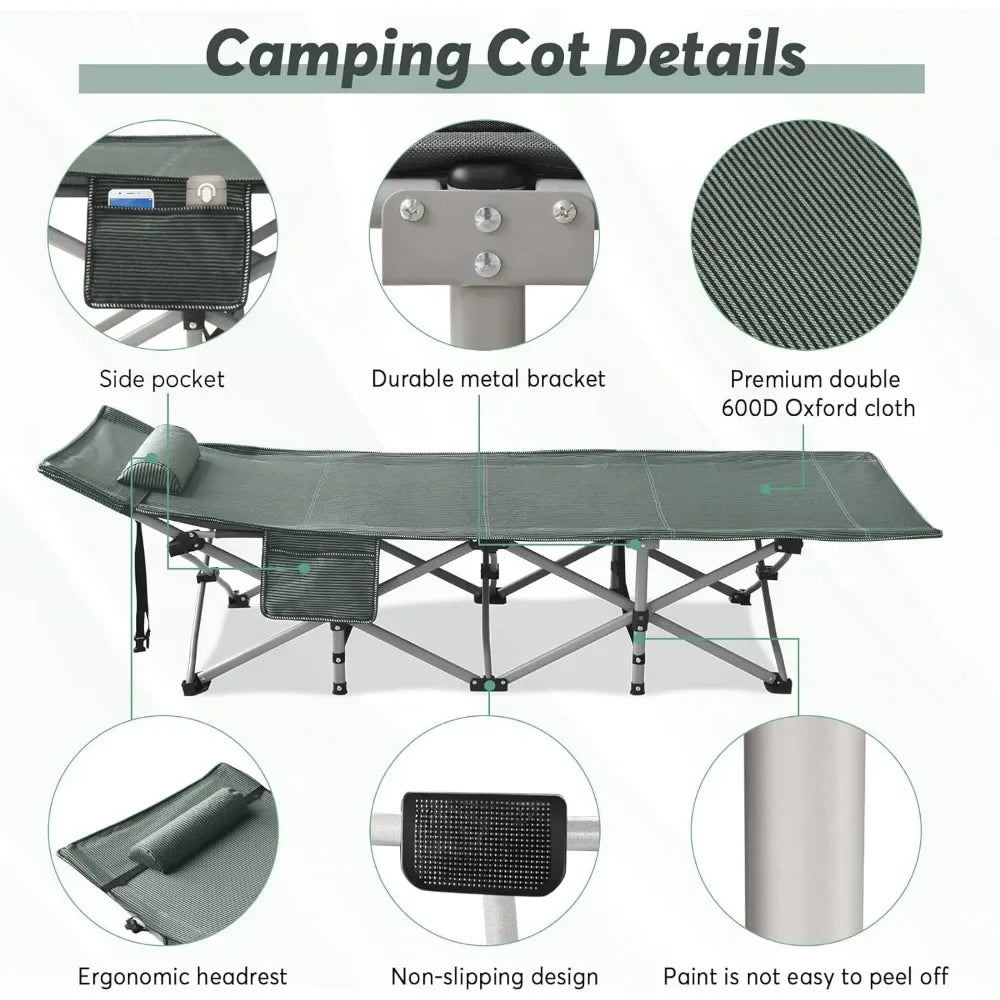 Folding Camping Cot with Mattress