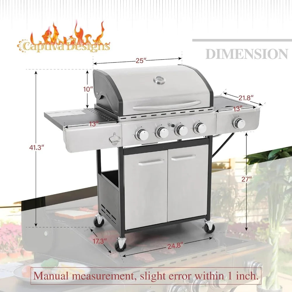 Gas BBQ Grill with Side Burner