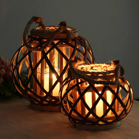 Wicker Lantern Candle Holders