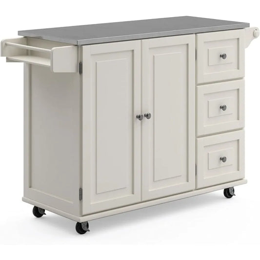 Kitchen Cart with Stainless Steel Top