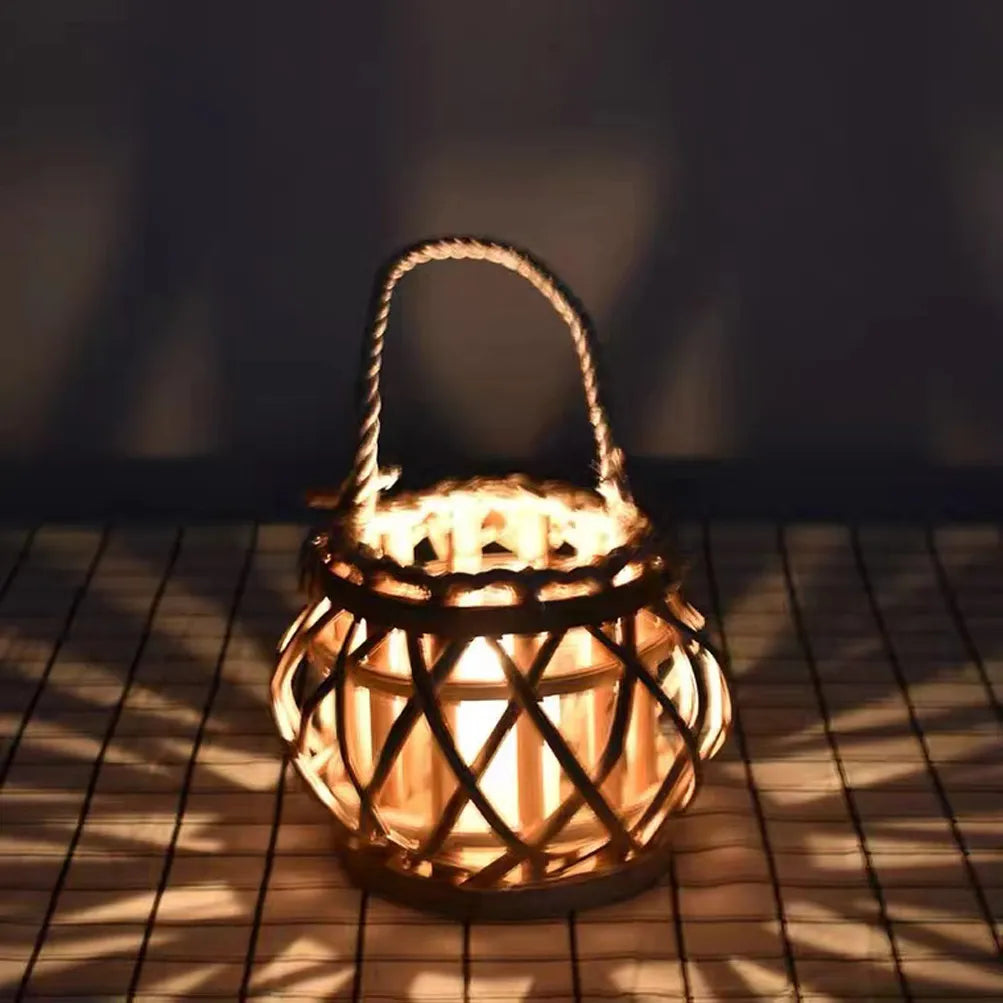 Wicker Lantern Candle Holders